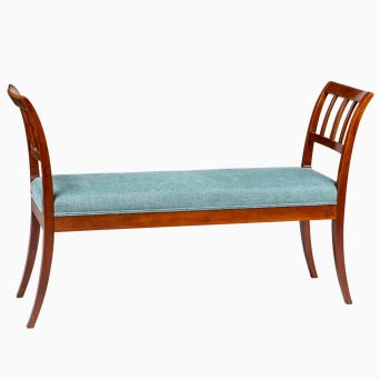 Empire bænk i mahogny, Danmark 1810-20