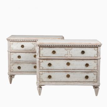 Par kommoder i gustaviansk stil, Sverige ca. 1840-1860