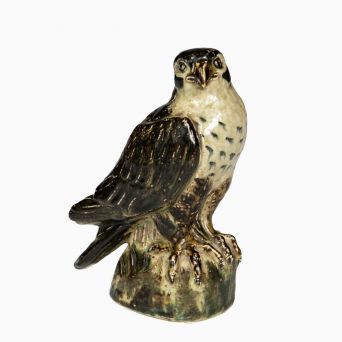 Knud Kyhn for Royal Copenhagen Stoneware Peregrine Falcon with Sung Glaze, c. 1940–1950