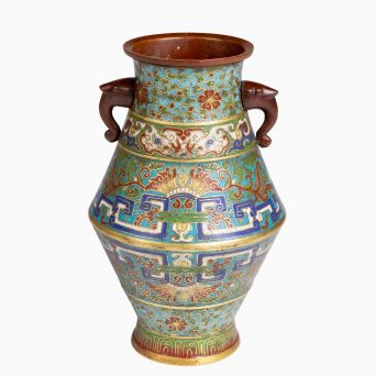 Japansk cloisonné vase, Meiji 1868–1912