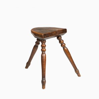 Svensk country-taburet i massivt egetræ, ca. 1800