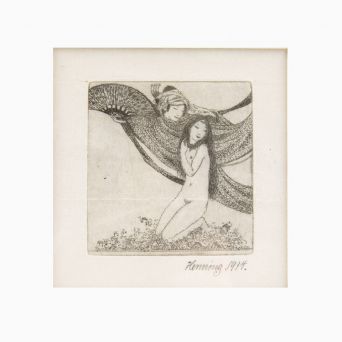 Gerhard Henning: Akvatinte – To orientalske figurer, 1914