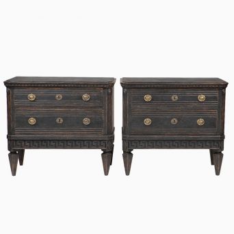 Par kommoder i gustaviansk stil, Sverige ca. 1860