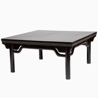 19th Century Chinese Qing Dynasty Coffee Table in Black Lacquer