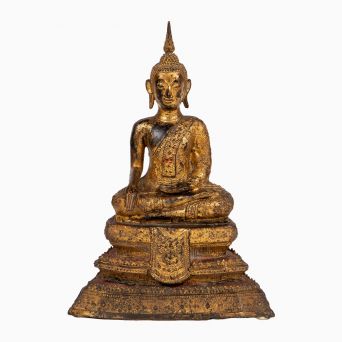 Thailand Siam forgyldt bronze Buddha ca. 1840