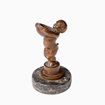 Jens Jacob Bregnø - Faun bronzeskulptur, signeret med monogram