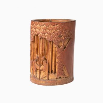 Penselbæger i udskåret bambus, sen Qing perioden