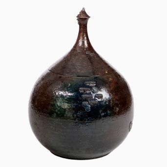 Bjørn Wiinblad - Stor unika lågkrukke i glaseret keramik