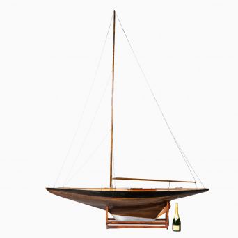 Exceptional Large Danish Yacht Model in Mahogany and Maple, 1930s (H: 258 cm)