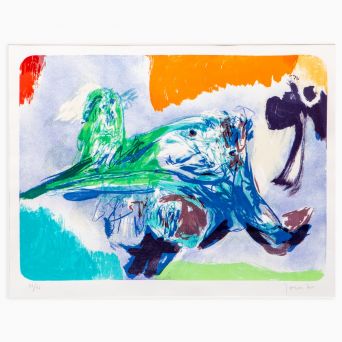 Asger Jorn - “Sulla Strada II” Color Lithograph, 1970, Signed and Numbered 66/75