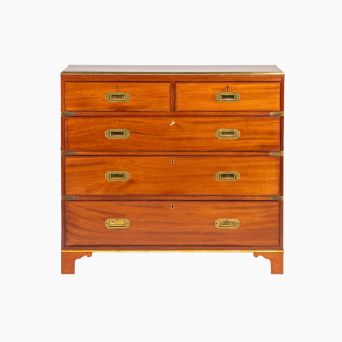 English Campaign Chest in Cuban Mahogany with Brass Hardware, circa 1880