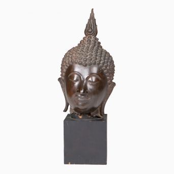 Stort Buddha hoved i bronze – Siam (Thailand), ca. 1550-1650