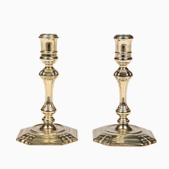 Par "Næstved" malm lysestager, ca. 1750