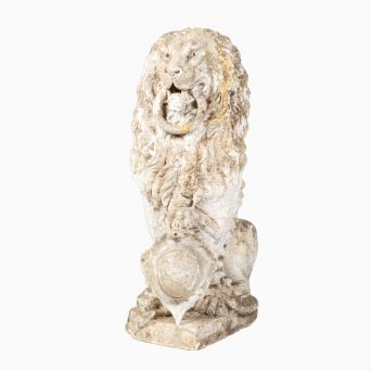 Stor barok løveskulptur i fransk kalksten, ca. 1700