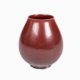 Kresten Bloch – Unika vase med okseblodsglasur for Royal Copenhagen, 1950'erne