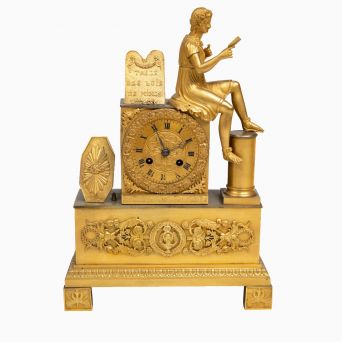Empire ur i lueforgyldt bronze, Frankrig, ca. 1800–1810