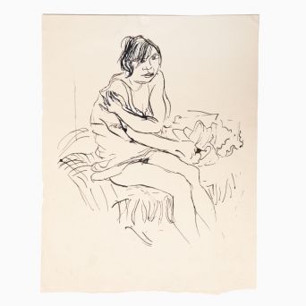 Christoph Voll, tuschtegning af Erna Voll, ca. 1920-30