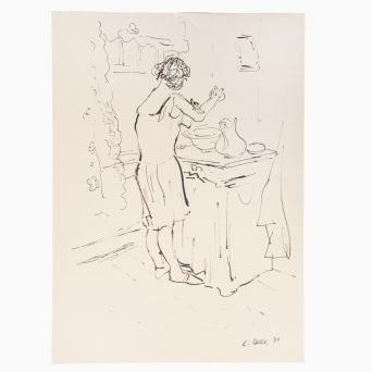 Christoph Voll, tuschtegning af Erna Voll, 1930