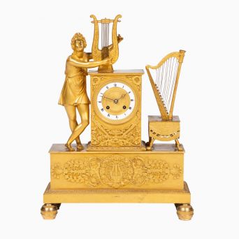 French Empire Ormolu Mantel Clock with Orpheus, circa 1810