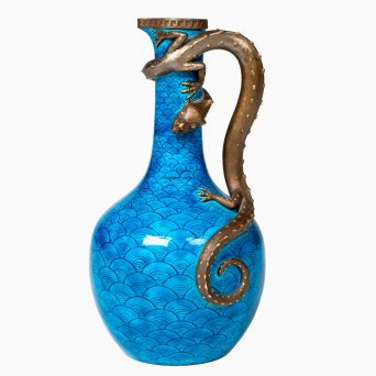 Royal Worcester kande med drage, ca. 1875