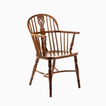 Windsor armstol i elm og taks træ, England ca. 1840