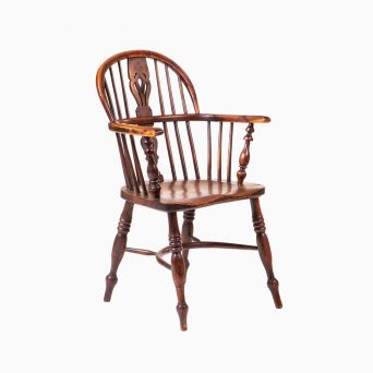 Windsor armstol i elm og taks træ, England ca. 1840