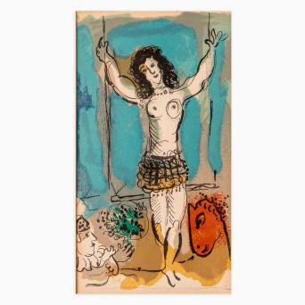 Marc Chagall - Litografi: Cirkus trapez artist