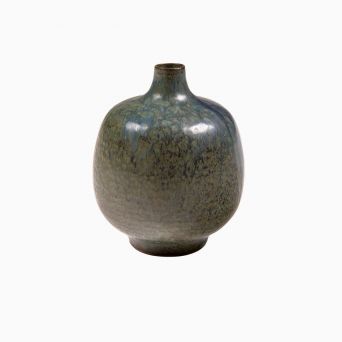 Jacob Bang Mid-Century Danish Ceramic Vase with Blue-Green Glaze
