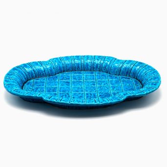 Mid-Century Organic Stoneware Dish by Gunnar Nylund for Rörstrand, Sweden, 1960