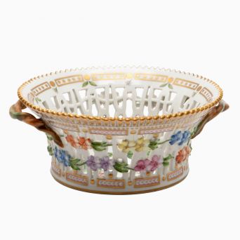 Royal Copenhagen Flora Danica Pierced Fruit Bowl with Handles, Ribes Rubrum L., No. 20/3534