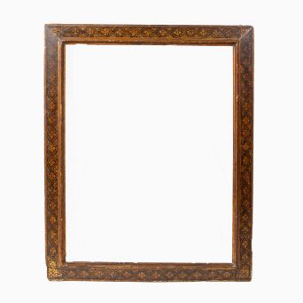 Early 18th Century Italian Baroque Gilt and Black-Painted Frame