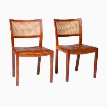 Flemming Lassen – Rare Pair of Mahogany Chairs with Cane Backs, Denmark, 1938