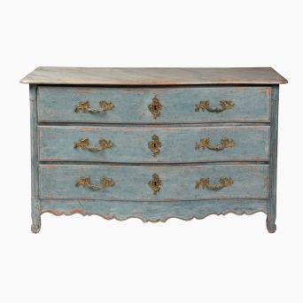 Blåmalet Régence kommode, Frankrig 1740-60