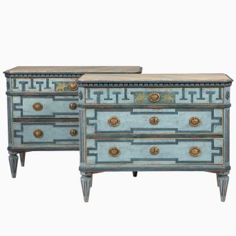 Par kommoder i gustaviansk stil, Sverige 1840-1860