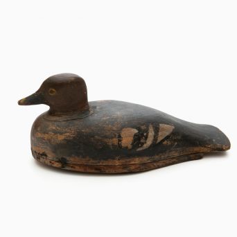 Vintage Swedish Wooden Decoy Duck with Original Paint, circa 1920