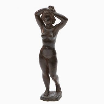 Anker Hoffmann Patinated Bronze Sculpture of a Standing Female Figure, 1956