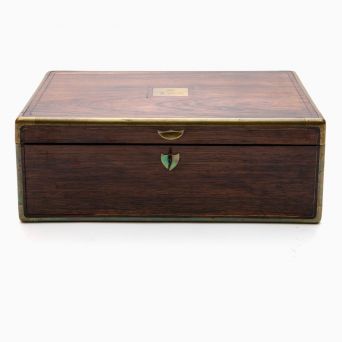 Regency Period Rosewood Campaign Writing Box, England, circa 1820