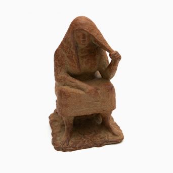 Seated Female Ceramic Sculpture by Ib Braun, Denmark, 20th Century