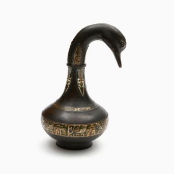 Kinesisk "Gåse" vinkande i bronze med cloisonné arbejde
