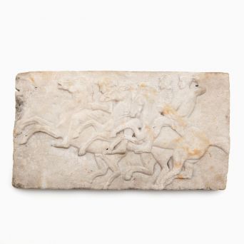 Grand Tour Marble Relief – Fragment of the Parthenon Frieze, c. 1860-1880