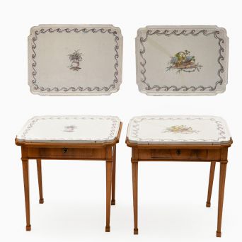 Et par Louis XVI Hannover-Münden fajance bakkeborde, ca. 1780