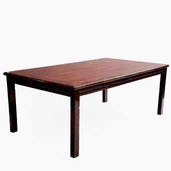 Chinese Qing Dinning Table with Original Burgundy Lacquer