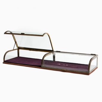 French Art Deco Curved Glass Countertop Showcase