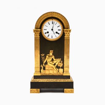Charles X French Patinated Bronze and Ormolu Clock