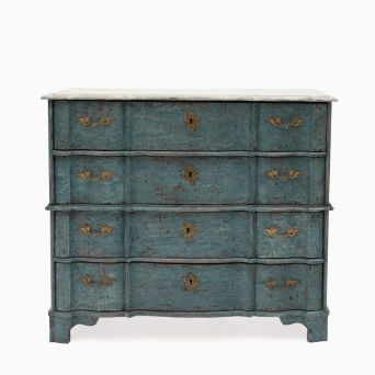 Danish 18th Century Baroque Commode with Serpentine Front