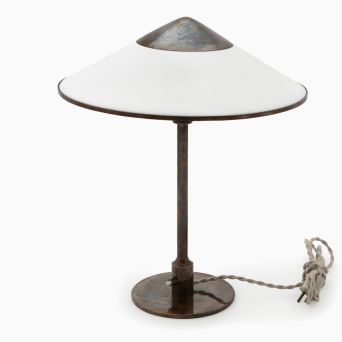 Kongelys bordlampe designet af Niels Rasmussen Thykier for Fog & Mørup, 1950'erne.