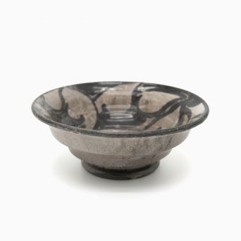 Svend Hammershøi for Kähler: Small Glazed Ceramic Bowl in Light and Dark Gray, Signed HAK, Circa 1930