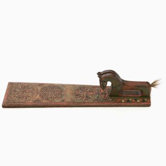 Danish Mangle Board with Horse-Shaped Handles and Owner's Initials, Dated 1829