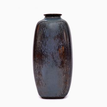 Knapstrup 40 cm Ceramic Vase with Bluish Glaze, Denmark, 1950s