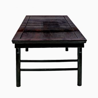 Large Ming-Style Calligraphy Table with Original Black-Burgundy Lacquer